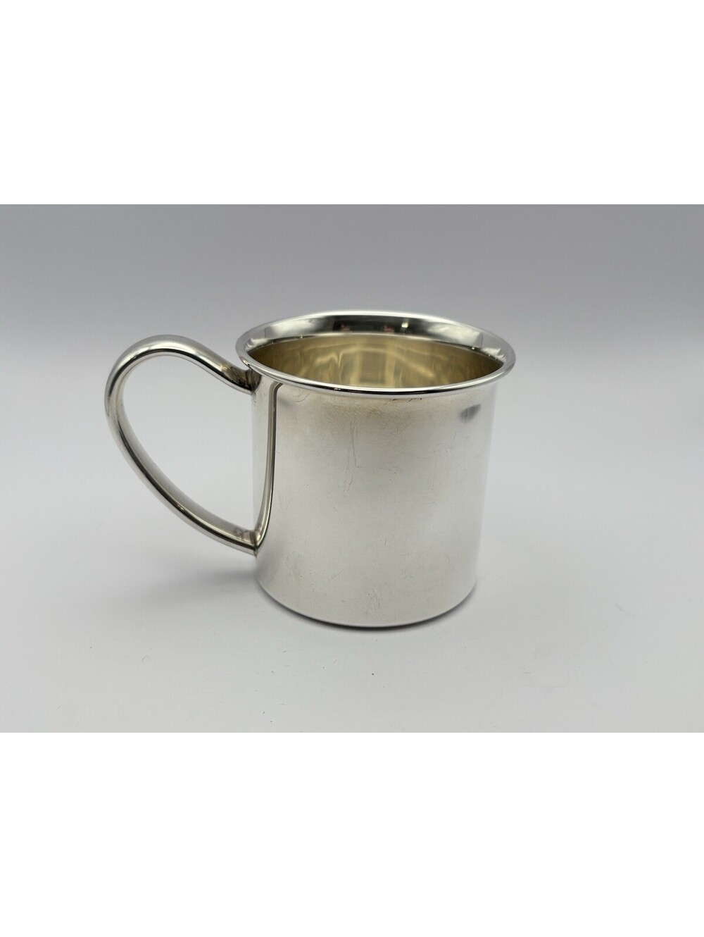 Vintage Lunt Sterling Silver Baby Cup #112 Gold Wash Interior No Monogram